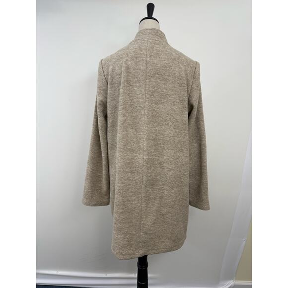 Vero Moda Heathered Long Jacket Women’s XL Light Brown Tan Open Front Coat - Picture 2 of 6